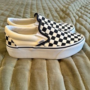 Platform checkered vans